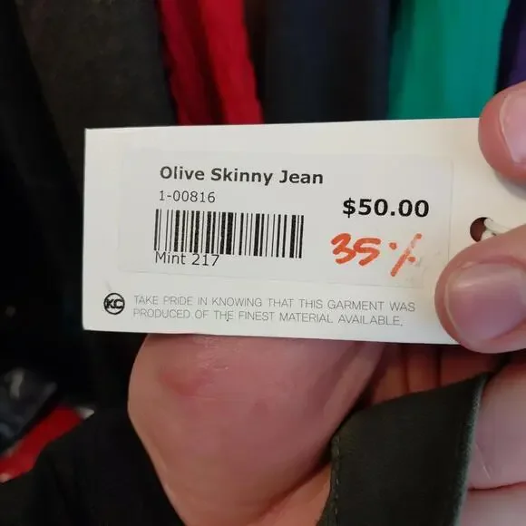 Kancan Jeans Womens 30 Olive Skinny Fit Mid Rise Ankle New Modest Classic Casual - Picture 8 of 9